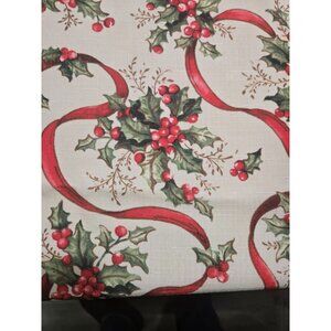 Christmas Tablecloth Holly Themed 83 x 59 Inches Rectangle
